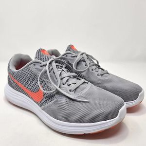 Nike Womens Revolution 3 Gray Orange Running Shoes Size 9 W Sneakers 819302-002